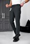 Men's Anthracite Slim Fit Stretch Fabric Ankle-Length Plain Fabric Trousers