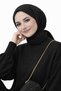 Balloon Sleeve Wide Leg Bottom Top Women's Knitwear Hijab Set - 3