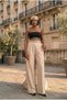 Women's Imported Doubleface Fabric Trousers K Belt I L Stretch Fabric Does Not Fade When Pulled - 3