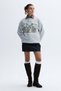 Women's gray printed bicycle collar oversize sweatshirt - 5
