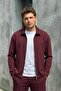 Men's Transitional Crepe Fabric Zippered Jacket & Green Trousers Claret Red Bottom Top Set Comfortable Fit Ls-0878 - 4