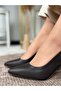 Royal Women's Leather Short Goblet Heel Pointed Toe Open Back Bow Detail Heeled Shoes - 3