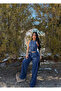 Navy Blue Halter Reverse Stitched Double Set - 5