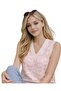 Pink Heart V-Neck Regular Women's Sweater - 5