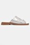 Women's Genuine Leather Flip Flops Buckled Slipper 6349 Lamé - 2