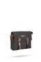 Design 01 Canvas - Leather Dark Black Messenger Bag - 2