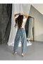 Women's Blue Stone Skater Fit Jean High Waist Wide-Leg Wide Leg Denim Pants Floral Print Denim