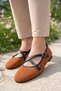 Women's Taba Suede Ballet Flats – Cross-Strapped Buckled Casual Ballet Flats Shoes