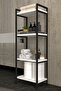 4-Tier Bathroom Kitchen Shelf Bathroom Cabinet Multi-Purpose Cabinet Metal Towel Kitchen Organizer Stylish Organizer