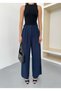 New Season Sweat-Proof 100% Linen Fabric Three-Pleated Wide-Leg Wide Padetted Palazzo Pants