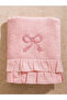 Pink Bow Embroidered Face Towel 50X80 cm - 4