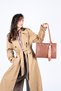 Women's Scarf Shoulder Bag , Large Size Zippered Vegan Leather Bag - 2