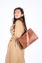 Women's Scarf Shoulder Bag , Large Size Zippered Vegan Leather Bag