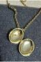 Vintage Oval Openable Locket Gold Color Rope Chain Necklace - 3