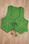 Megahan Boutique El Orgusu Lace-Like Knit with Front Straps Vest