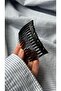 Black Twist Patterned Side Hair Comb - Retro Stylish Bun and Side Hair Accessory - 4