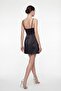 Women's Black Spaghetti Strap Mini Satin Homecoming Evening Dress - 6