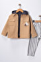 Boy's Hooded Jacket-Sweatshirt- Striped Pants 3-Piece Set (Ages 2-5) - 3
