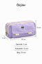 Large Capacity Student/Office Supplies Fabric Pencil Case Pen Holder with Pocketed 3 Compartments on the Front - 8