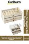 Special Design Multi-Eye Translucent Cover Ring Earring Necklace Velvet Covered Three-Layer Jewelry Organizer