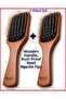 2-Piece Wooden Needle-Tip Hair Combing Brush (Stainless Steel) Does Not Cause Static Electricity, Cherry Wood Handle