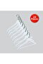Wooden (Lama Silver Hook) Bar Hangers for Shirts and Trousers, White Color, 24 Pieces