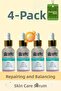 4-Pack Brightening, Evening-Out Vitamin Complex Skin Care Serum C, K2, Provitamin B5 30ml