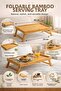 صينية تقديم قابلة للطي من الخيزران مقاس 40×20 سم بتصميم قابل للطي
