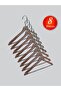 Wooden (Lama Silver Hook) Bar Hanger for Shirts and Trousers, Walnut Color, 8 Pieces