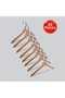 Wooden (Lama Silver Hook) Bar Hangers for Shirts and Trousers, Natural Color, 24 Pieces