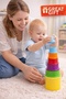 Baby Educational Cup Tower Game 12 Months+ Colorful Snap-On Fun Tower Toy - 5