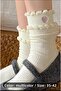 Guangzhou 5 Pairs Women Premium Quality Lace Heart Patterned Double-Layered Korean Style Socket Socks - 3