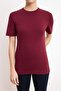 Burgundy Fitted Short Sleeve Cotton Ribbed Knit T-Shirt Twoss26Ts00080 - 4