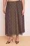 Khaki-Brown Plaid Li Lined Chiffon Wrinkle Effect Maxi Asymmetrical Plus Size Skirt Tbbss26Az00025 - 3