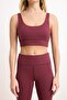 Bordo Fırçalı Soft Kumaş Destekli/Şekillendirici Kalın Askılı Örme Spor Sütyeni THMSS24SS00008 - 3