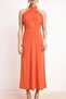 Turuncu Halter Yaka Shift/Düz Kesim Maxi Örme Elbise TPRSS26EL00063 - 2