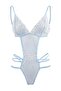 Mavi Tül Çiçekli Fitted Kapsız Fantezi Body THMSS26BD00015 - 7