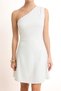 Ecru Lined One-Sleeve Skirt with Opening at the Waist Short / Mini Stretch Woven Dress Twoss26El00290 - 3