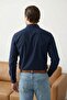 Lacivert Normal Kalıp/Regular Fit Gabardin Dokulu Kolay Ütülenir Erkek Dokuma Gömlek TMNSS26GO00006 - 3