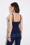 Limited Edition Lacivert Premium İplik Havuz Yaka Vücudu Saran Crop Triko İnce Bluz TWOSS26BZ00304 - 4