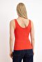 Red Fitted/V-Neck Thick Strap Sleeveless Ribbed Stretchy Knitted Tank Top Twoss26Al00021 - 4