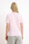 Açık Pembe Cat Mom Grafikli Nakışlı Regular/Normal Kalıp Tok %100 Pamuk Örme T-Shirt TWOSS26TS00144 - 4