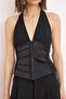 Black Agraf Closure Satin Woven Stylish Bustier Tprss26Bs00012 - 3
