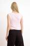Açık Pembe Fitted/Vücuda Oturan Kayık Yaka Düğmeli Crop Yumuşak Örme Bluz TWOSS26BZ00153 - 6