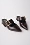 Desti̇ny Gold Buckle Single Strap Pointed Toe Women's Heeled Slippers - 2