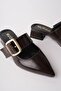 Desti̇ny Gold Buckle Single Strap Pointed Toe Women's Heeled Slippers