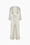 Women's Cream Wrinkled Pants Set - 2