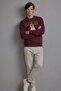 Men's Chicago Teddy Bear Print Burgundy Sweatshirt - 3