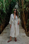 Women's Cream Wrinkled Kimono