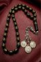 Handcrafted Oval Kuka Rosary with Coral and Turquoise Stones, Brass Embellishments, Aleppo Tassel, Giant Size Prayer Beads